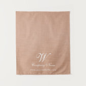 Perzik Linen Zakelijke Tafel Runner Banner Script Wandkleed (Voorkant)