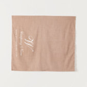 Perzik Linen Zakelijke Tafel Runner Banner Script Wandkleed (Voorkant (horizontaal))