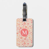 Perzik Luchtig Wildflower Meadow Patroon Bagagelabel (Achterkant verticaal)