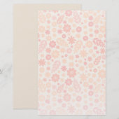 Perzik Luchtig Wildflower Meadow Patroon Briefpapier (Voorkant / Achterkant)