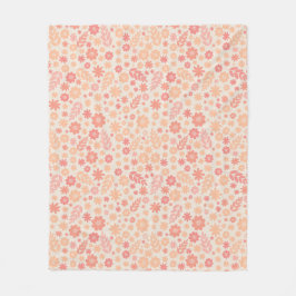 Perzik Luchtig Wildflower Meadow Patroon Fleece Deken