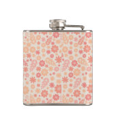 Perzik Luchtig Wildflower Meadow Patroon Heupfles (Achterkant)