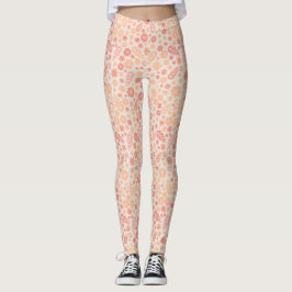Perzik Luchtig Wildflower Meadow Patroon Leggings