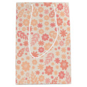 Perzik Luchtig Wildflower Meadow Patroon Medium Cadeauzakje (Voorkant)