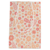 Perzik Luchtig Wildflower Meadow Patroon Medium Cadeauzakje (Achterkant)