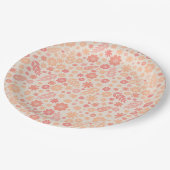 Perzik Luchtig Wildflower Meadow Patroon Papieren Bordje (Gekanteld)