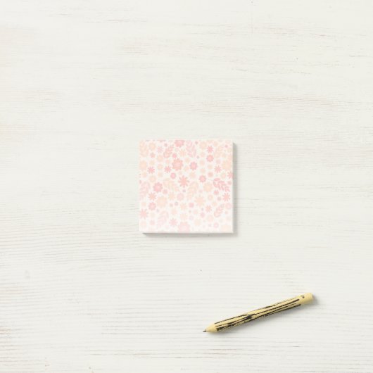 Perzik Luchtig Wildflower Meadow Patroon Post-it® Notes (Op bureau)