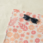 Perzik Luchtig Wildflower Meadow Patroon Strandlaken (In situ)