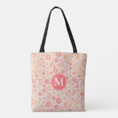 Perzik Luchtig Wildflower Meadow Patroon Tote Bag (Achterkant)