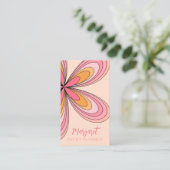 Perzik Madeliefje Evenementenorganisator Groovy 70 Visitekaartje (Staand voorkant)