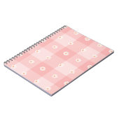 Perzik Madeliefjes Schachbrett Notitieboek (Linkerzijde)