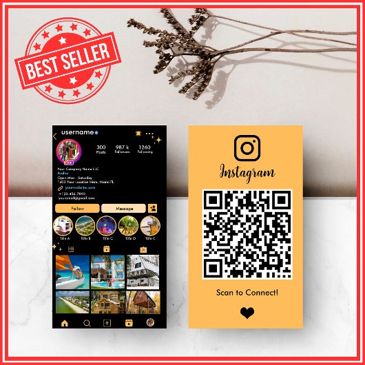 Perzik Makelaar Instagram QR Visitekaartje