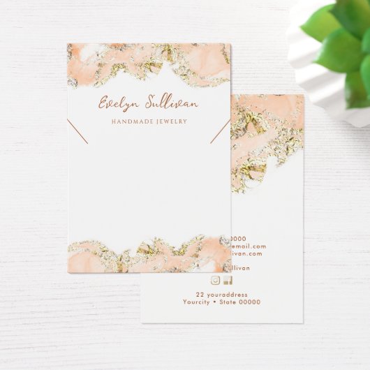 Perzik marmer ketting display kaart (Bureau)