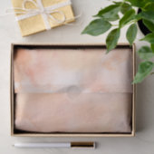 Perzik Marmer Watercolor Monogram Initiaal Tissuepapier (Geschenk)