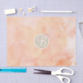 Perzik Marmer Watercolor Monogram Initiaal Tissuepapier (Craft)