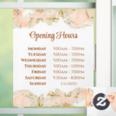 Perzik marmerdesign openingstijden raamfolie raamsticker (Huis)