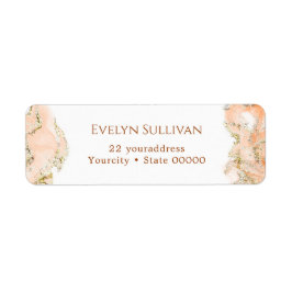 Perzik marmerend adreslabel etiket