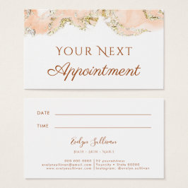 perzik marmerend ontwerp Afsprakenkaart Visitekaartje