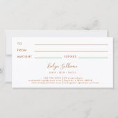 Perzik marmerend ontwerp cadeaubon (Achterkant)