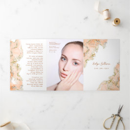 Perzik marmerend ontwerp trifold brochure drieluik kaart