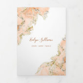 Perzik marmerend ontwerp trifold brochure drieluik kaart (Cover)