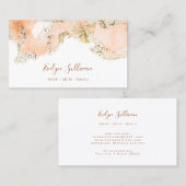 perzik marmerend ontwerp visitekaartje (Voorkant / Achterkant)