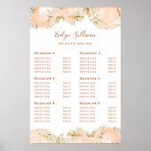 Perzik Marmering Design prijslijst Poster (Voorkant)