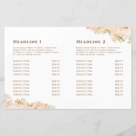 perzik marmering ontwerp bifold brochure (Achterkant)