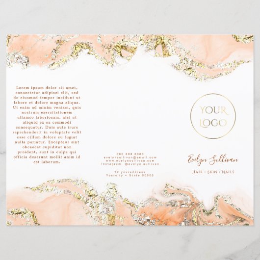 Perzik marmering ontwerp brochure (Voorkant)