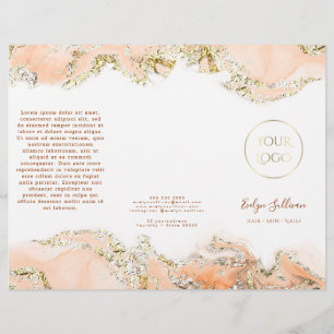 Perzik marmering ontwerp brochure