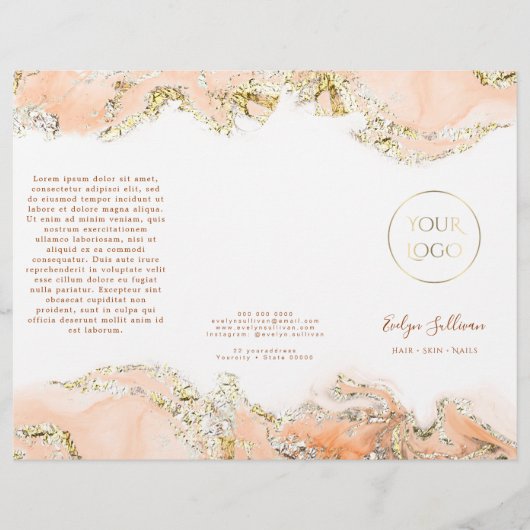 Perzik marmering ontwerp brochure (Voorkant)