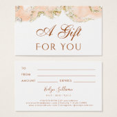 perzik marmering ontwerp Gift Kaart (Voorkant /achterkant)