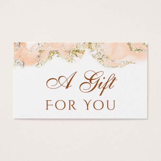 perzik marmering ontwerp Gift Kaart (Voorkant)