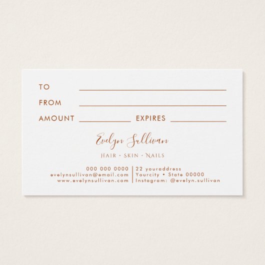 perzik marmering ontwerp Gift Kaart (Achterkant)