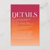 Perzik Maroon Zonsondergang Gradiënt Ombre Classy Informatiekaartje (Voorkant)