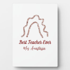 Perzik marron glitters regenboog leraar waardering fotoplaat