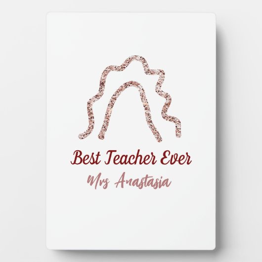 Perzik marron glitters regenboog leraren waarderin fotoplaat (voorkant)