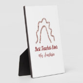 Perzik marron glitters regenboog leraren waarderin fotoplaat (Zijkant)