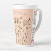 Perzik met bloemen latte mok (Rechterhoek)