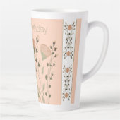 Perzik met bloemen latte mok (Rechts)