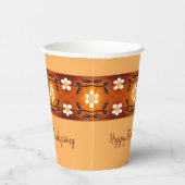 Perzik met bloemmotief accent papieren bekers (Rechts)