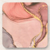 Perzik met gouden geode bier onderzetter (Voorkant)