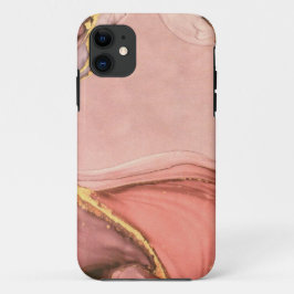 Perzik met gouden geode Case-Mate iPhone case