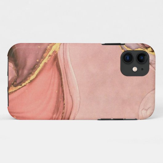 Perzik met gouden geode Case-Mate iPhone case (Achterkant (horizontaal))