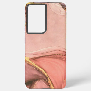 Perzik met gouden geode samsung galaxy hoesje