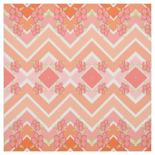 Perzik met koraal stof (Swatch)