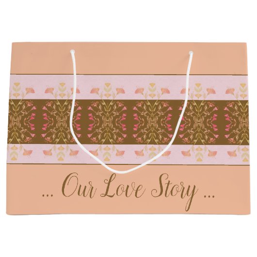 Perzik met roze groot cadeauzakje (Voorkant)