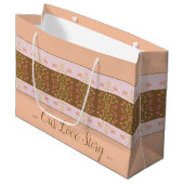 Perzik met roze groot cadeauzakje (Voorkant Gekanteld)