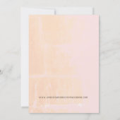 Perzik met witte bloemen grens bruiloft uitnodigin kaart (Achterkant)