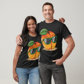 Perzik met Zonnebril Fruit T-shirt (Unisex)